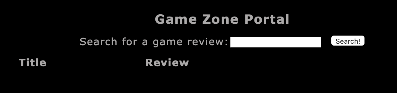 GameZone Portal